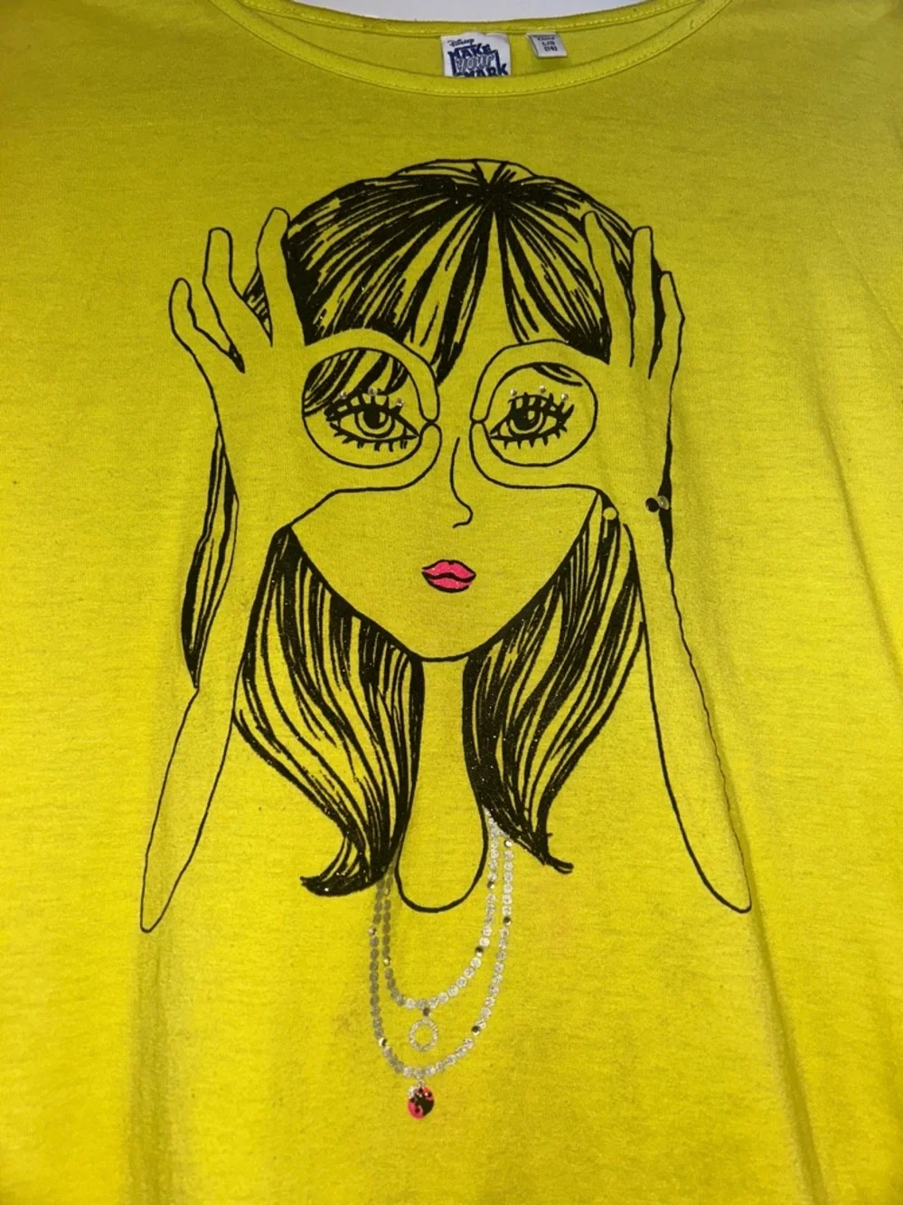Disney Make Your Mark Vintage Tee Kids L/14 Sparkle Girly Bright Fun Glam